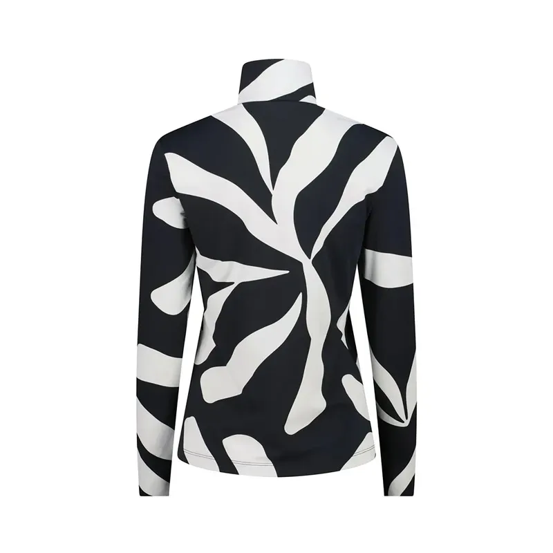 Sweat-shirt femme CMP à col montant noir et blanc | Golf Plus Sweat-shirt femme CMP à col montant noir et blanc | Golf Plus