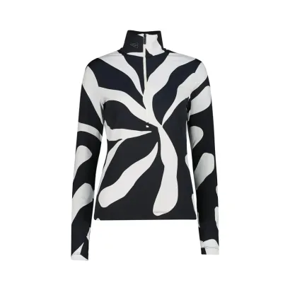 Sweat-shirt femme CMP à col montant noir et blanc | Golf Plus