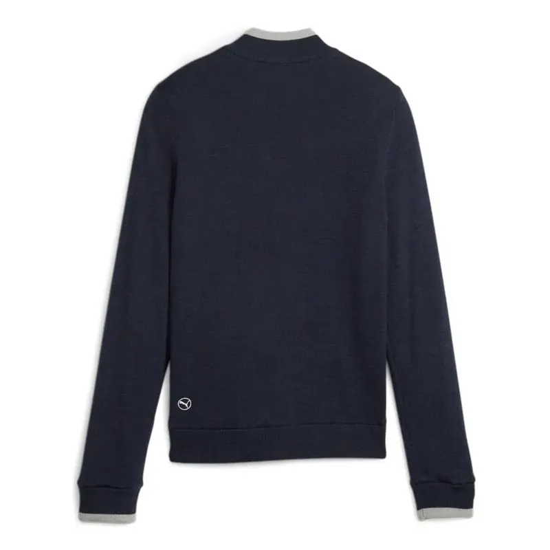 Puma - Pull 1/2 Zip Windstopper Navy Femme De Dos - Golf Plus Puma - Pull 1/2 Zip Windstopper Navy Femme De Dos - Golf Plus