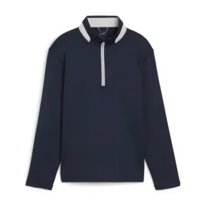 Puma - Sweat Garçon Junior 1/2 Zip Marine - Golf Plus