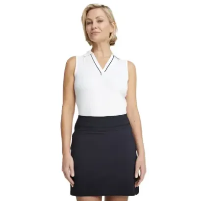 Puma - Polo Piped SM Blanc Femme Porté Face - Golf Plus