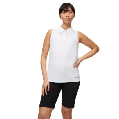Rohnisch - Polo Miriam Uni Sans Manches Blanc Femme De Face - Golf Plus