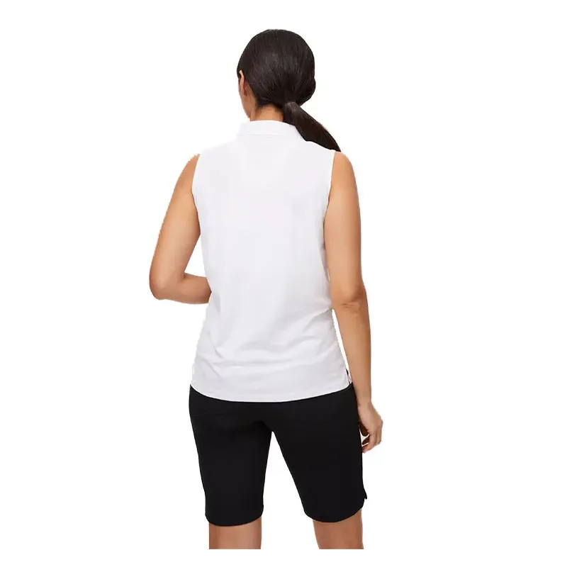 Rohnisch - Polo Miriam Uni Sans Manches Blanc Femme De Dos - Golf Plus Rohnisch - Polo Miriam Uni Sans Manches Blanc Femme De Dos - Golf Plus