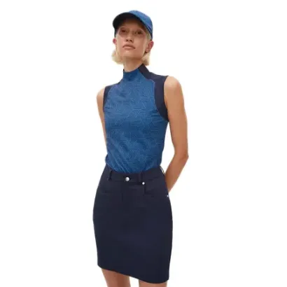 Rohnisch - Jupe Lightstretch Uni 50 Marine Porté Face - Golf Plus	