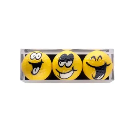 BOITE 3 BALLES JAUNE SMILIE
