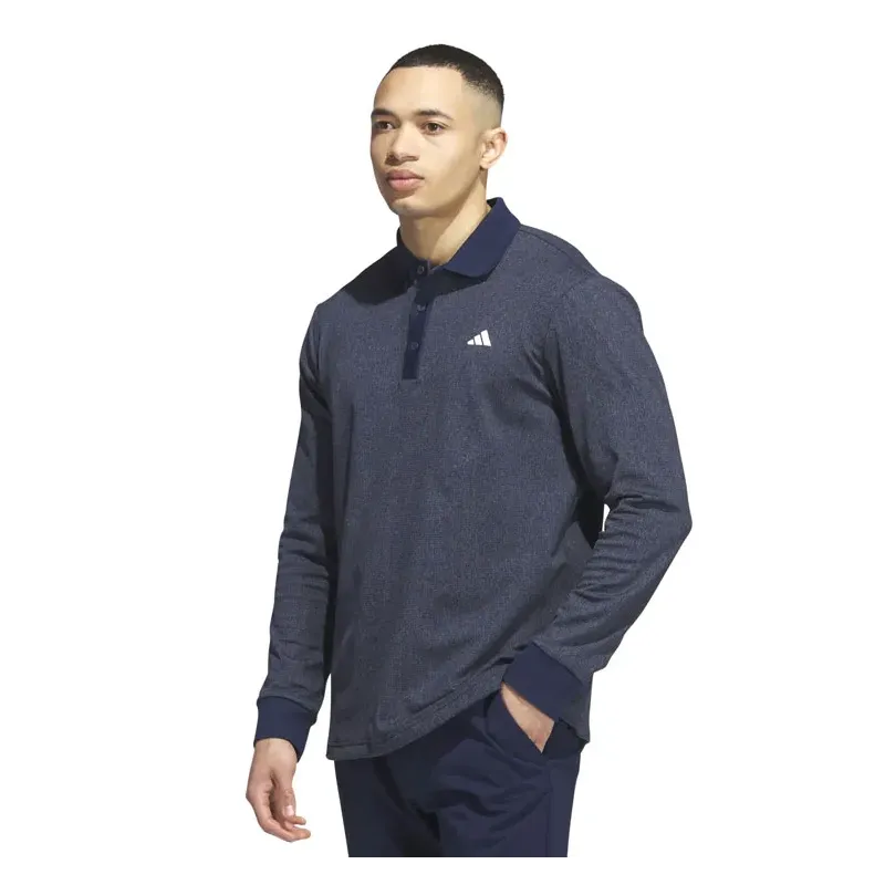 Adidas - Polo HTRDY Gratté Warm Marine Homme Face Avant - Golf Plus Adidas - Polo HTRDY Gratté Warm Marine Homme Face Avant - Golf Plus