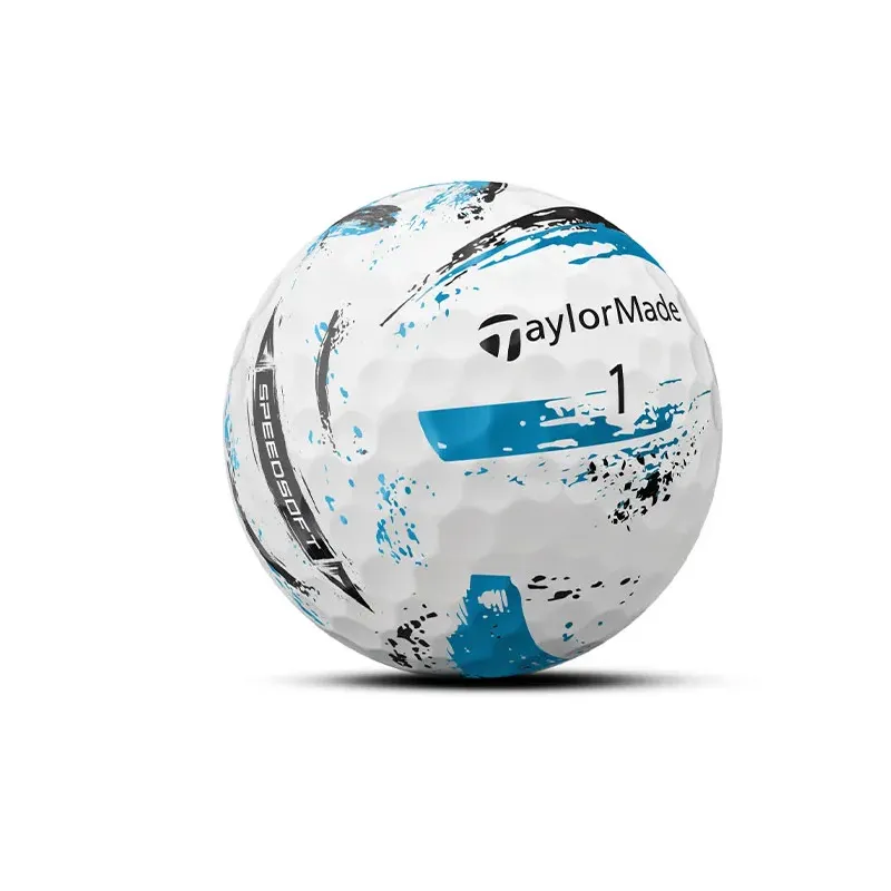 TaylorMade - Balle Speed Soft blue Ink vu de la balle de coté - Golf Plus TaylorMade - Balle Speed Soft blue Ink vu de la balle de coté - Golf Plus