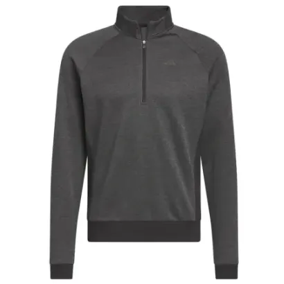 Adidas - Sweat DWR 1/2 Zip Warm Gris Noir Homme De Face - Golf Plus