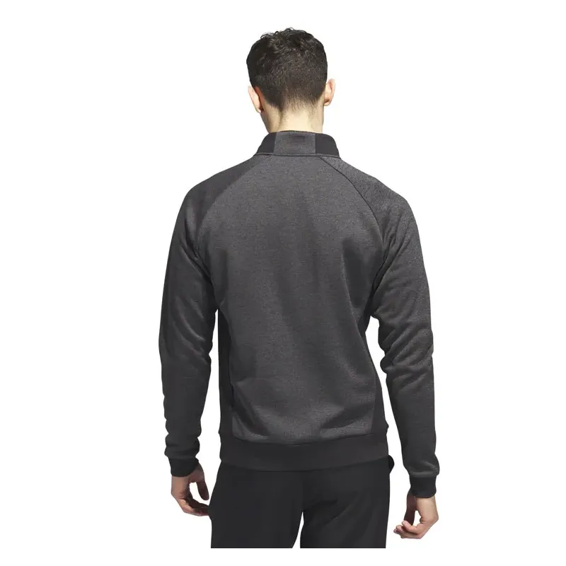 Adidas - Sweat DWR 1/2 Zip Warm Gris Noir Homme Face Arrière - Golf Plus Adidas - Sweat DWR 1/2 Zip Warm Gris Noir Homme Face Arrière - Golf Plus
