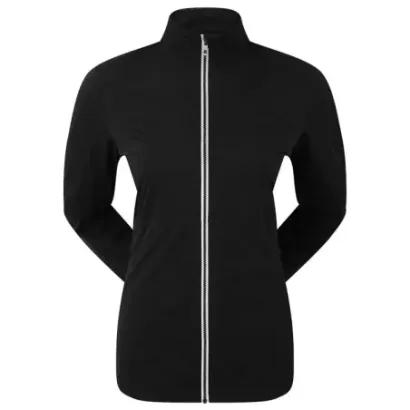 Footjoy - Veste Pluie Hydroknit Noir Blanc Femme De Face - Golf Plus
