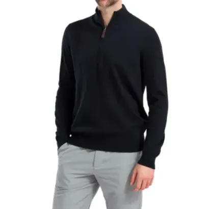 FOOTJOY - PULL-H-1/2 ZIP WOOL BLEND MARINE FACE AVANT GOLF PLUS