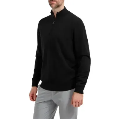 Footjoy Pull 1/2 Zip Windstopper Noir Golf Plus
